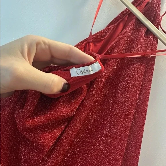 OSÉREE
Lumière feather-trimmed metallic stretch-knit halter dress - Picture 5 of 7